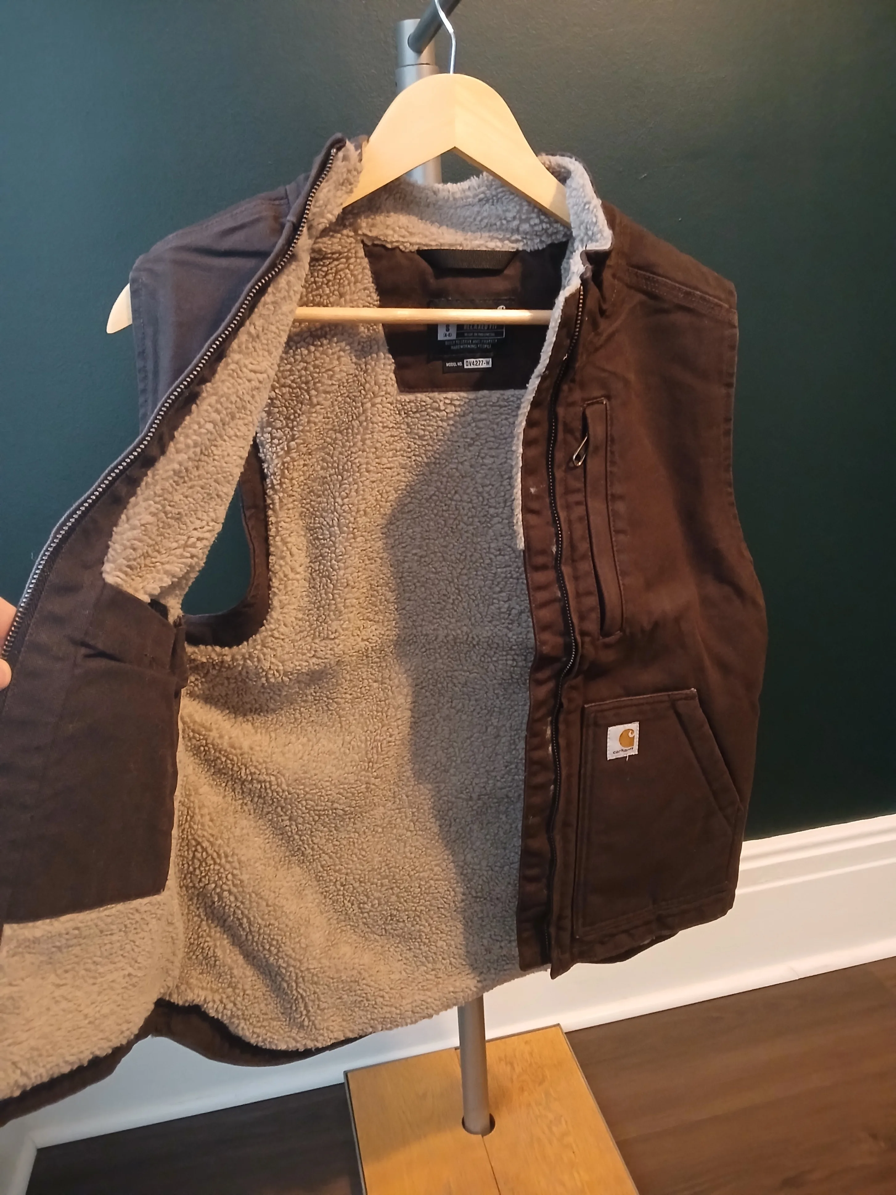 Dark Brown Carhartt Womens Sherpa-lined Vest  (Small, OV4277-W) image indicator(4)