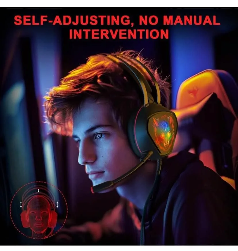 Wired Over-Ear Gaming Headphones with Noise Cancelling, RGB image indicator(4)