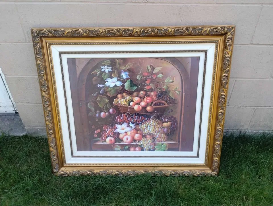 Artex Editions Fruits Painting w/Frame COA thumbnail