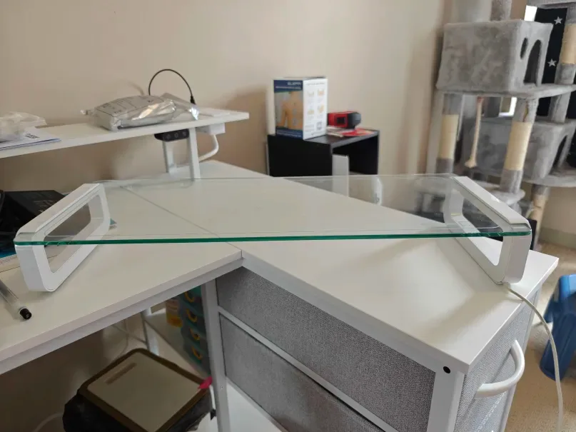 Tempered Glass Monitor/Laptop Stand Riser with 3 USB ports