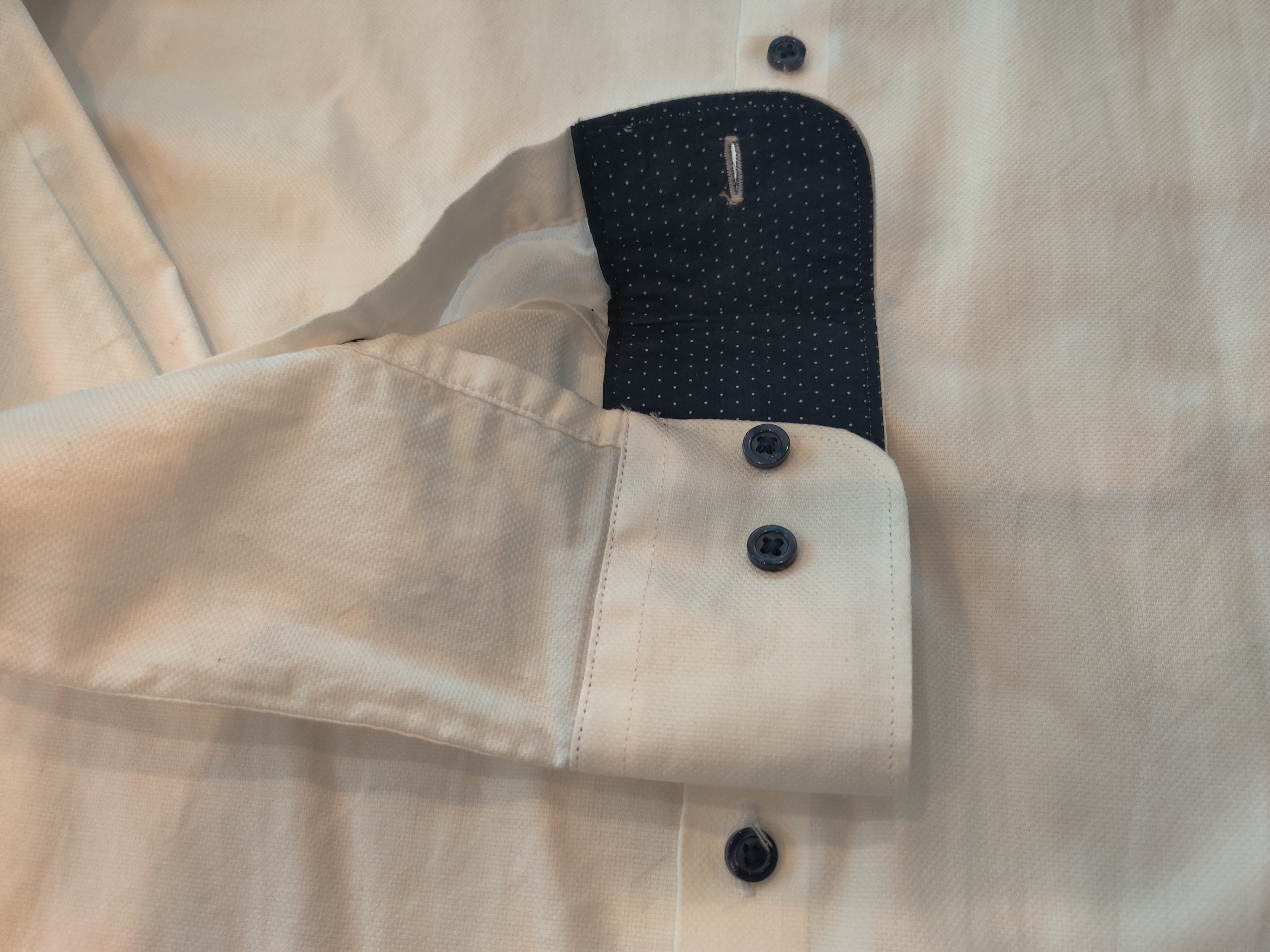 H & M Premium Cotton Mans Dress Shirt White Size M - photo 4