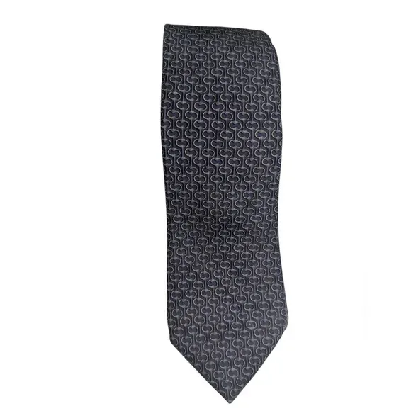 Gucci Blue Silk Printed Tie 🍁 image indicator(3)