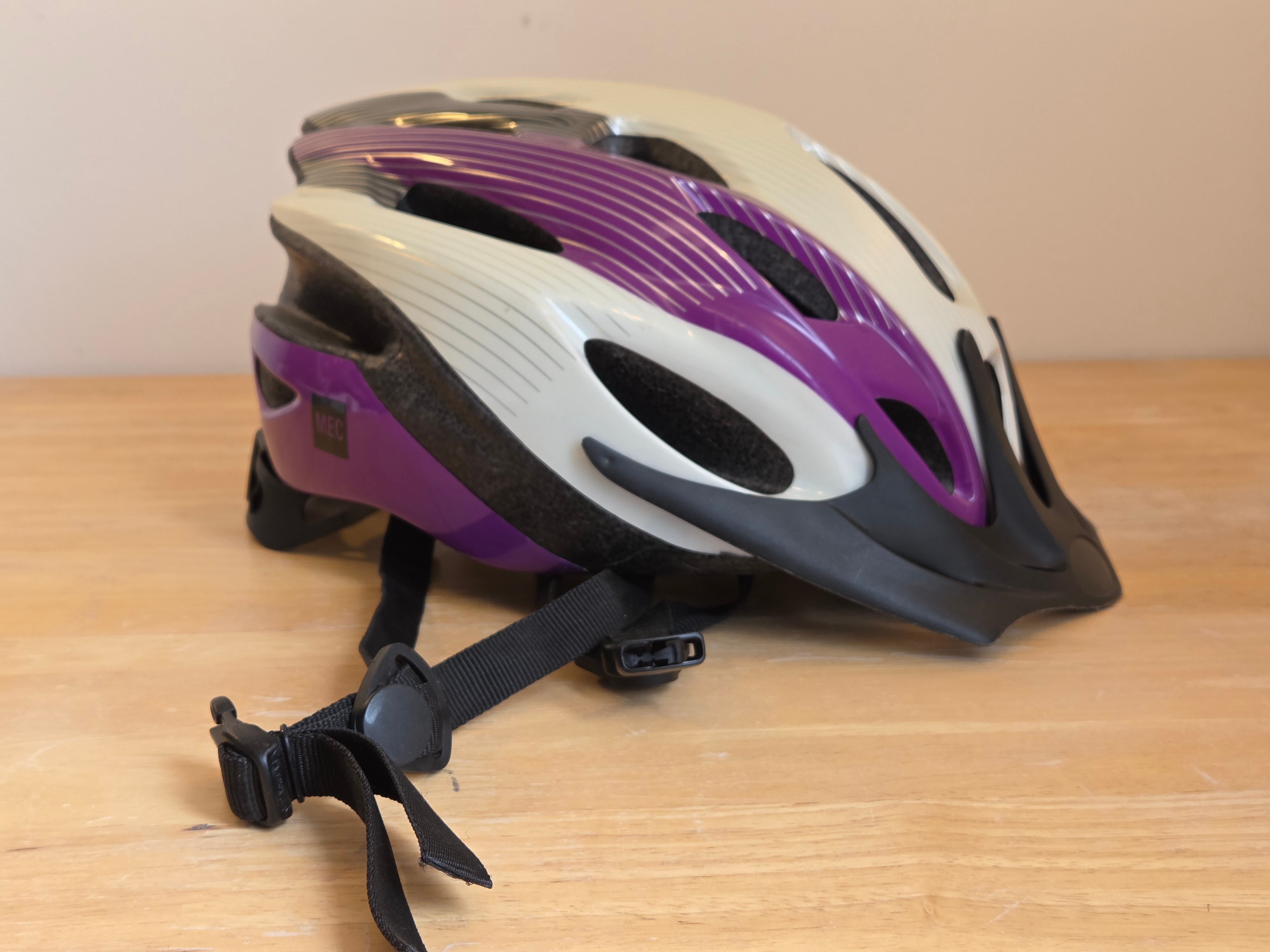 MEC Bike Helmet (S/M), white-purple - photo 4