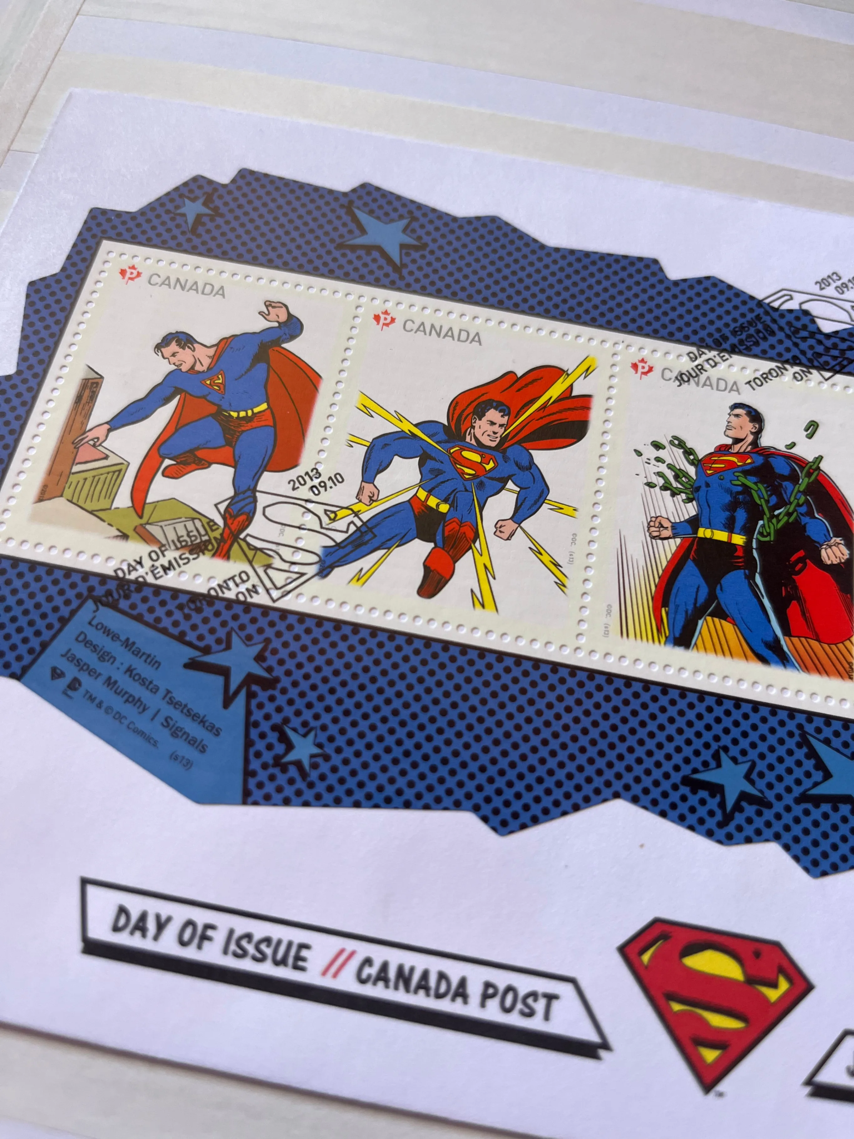 Superman (2013) Date of Issue Canadian Stamps  Souvenir Sheet thumbnail