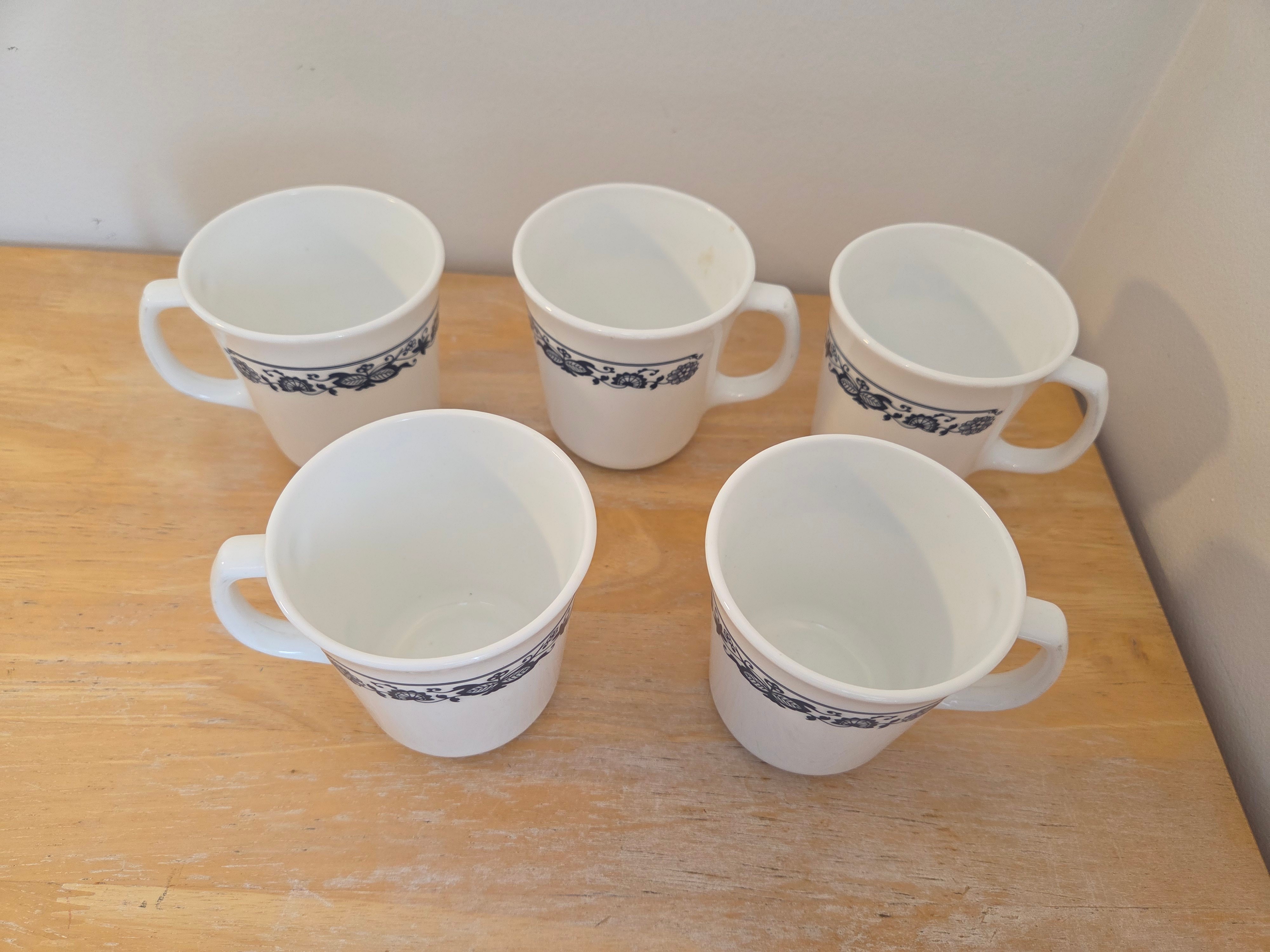 Corning Ware Old Town Blue Coffee Mugs, Set of 5 –USA, Vintage - photo 3