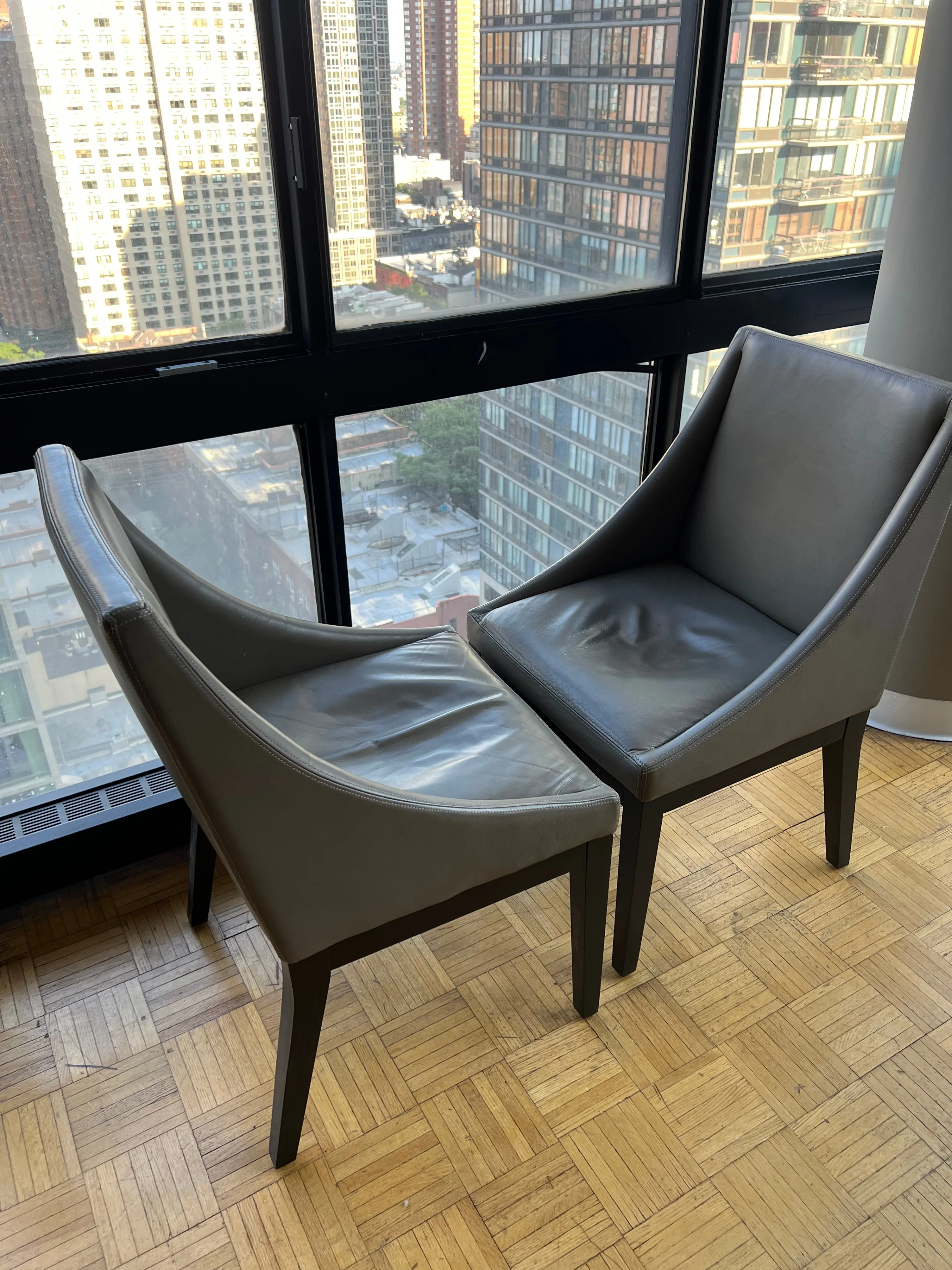 Leather Slope Dining Chairs by West Elm, Set of 2 image indicator(2)