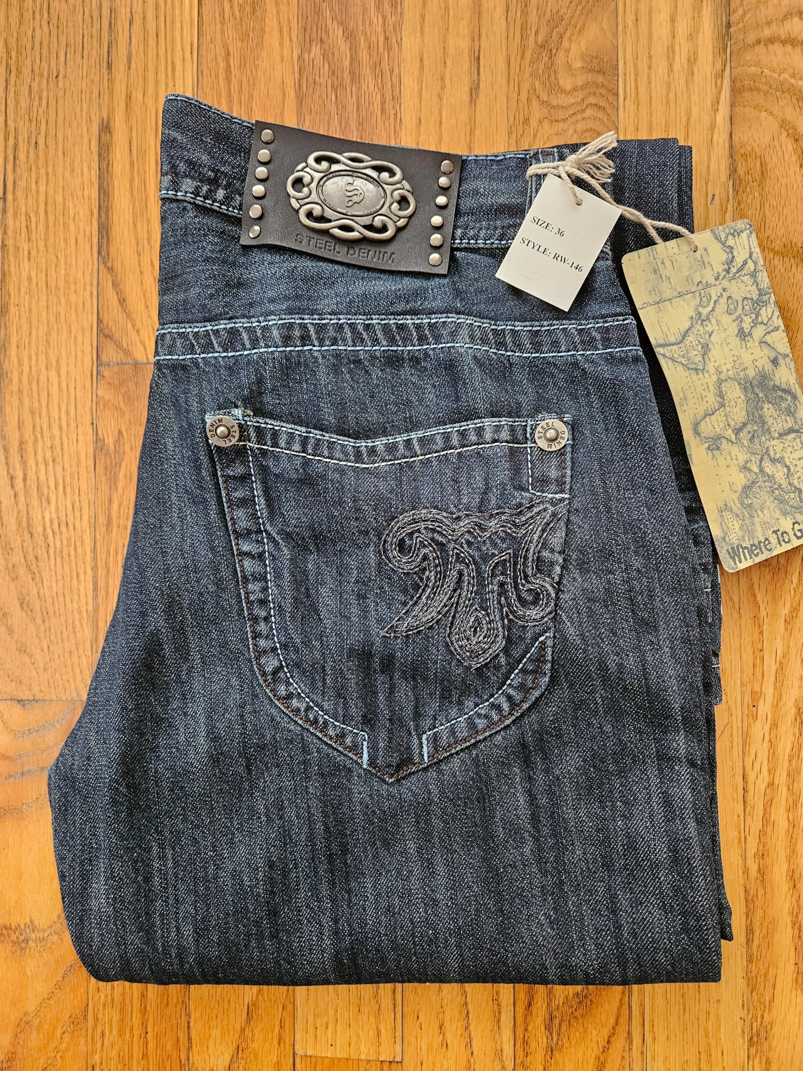 Steel Denim Mans 36 x 34 Brand New/Tag thumbnail