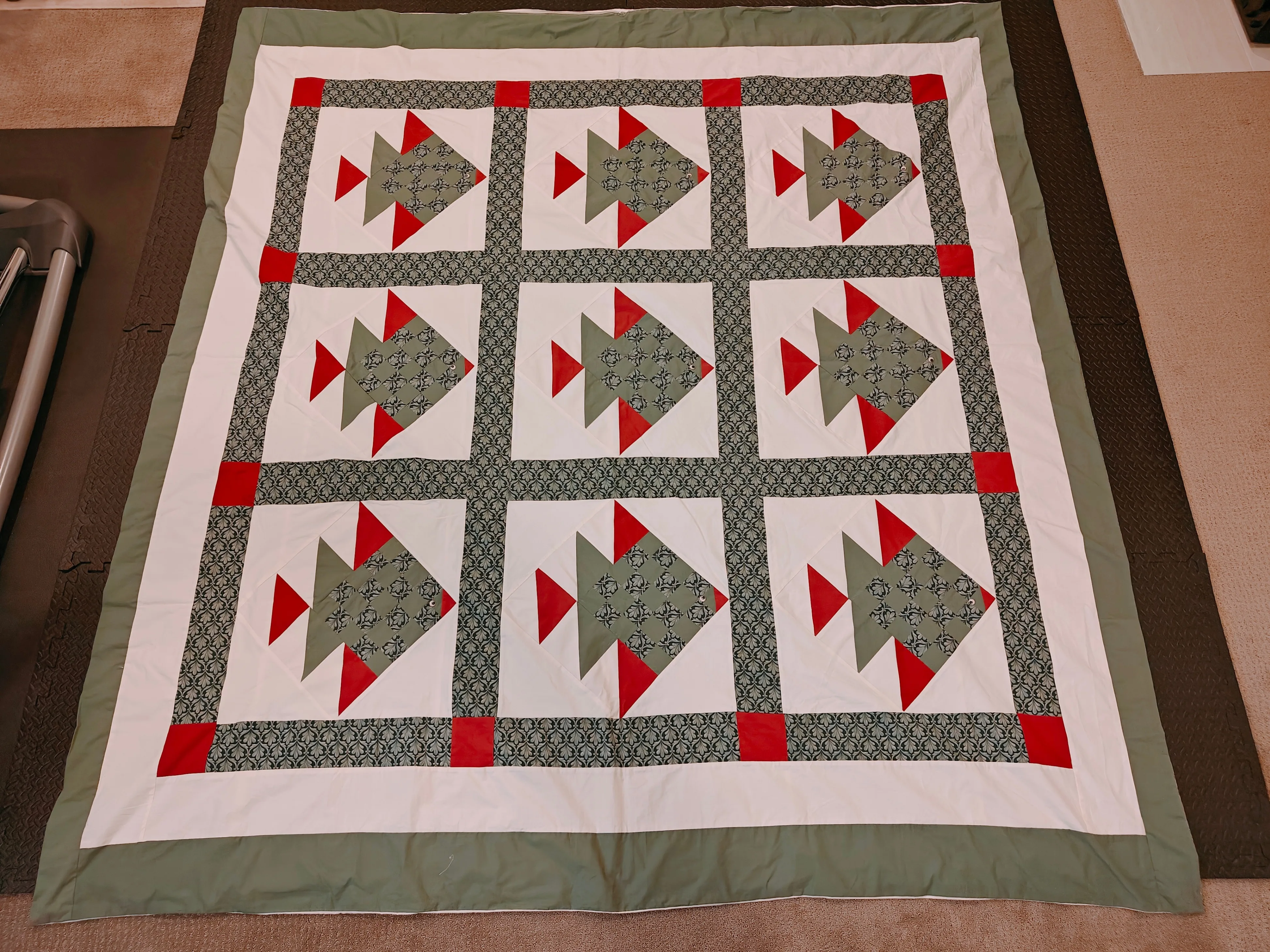 Handmade Quilt Duvet Cover for King Bed Blanket - 90" x 86" thumbnail