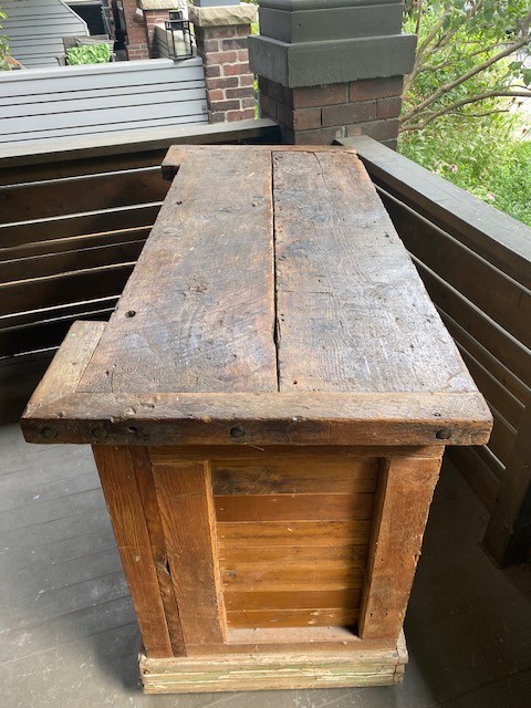 Rustic Farmhouse Wooden Bar / Counter with Open Back Storage - photo 3