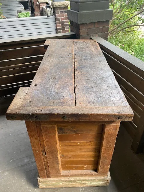 Rustic Farmhouse Wooden Bar / Counter with Open Back Storage image indicator(3)