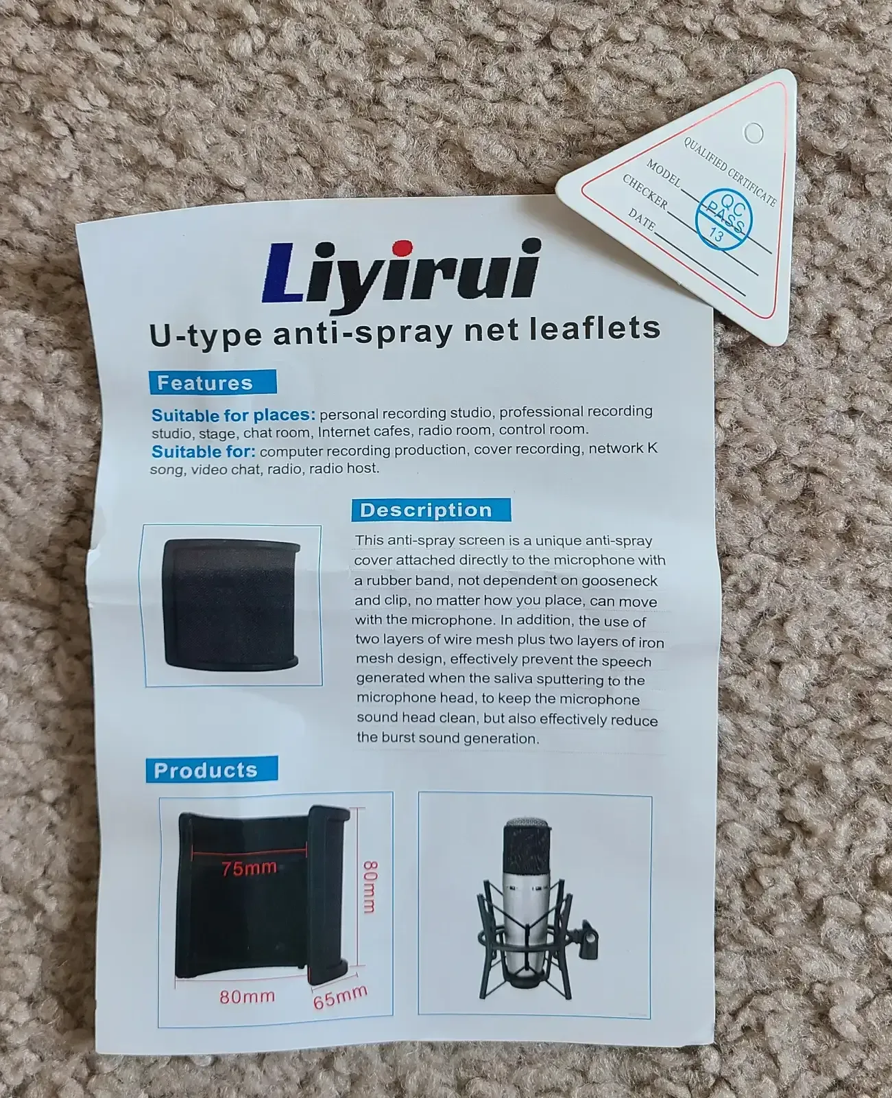 U-Shape Microphone Pop Filter image indicator(7)