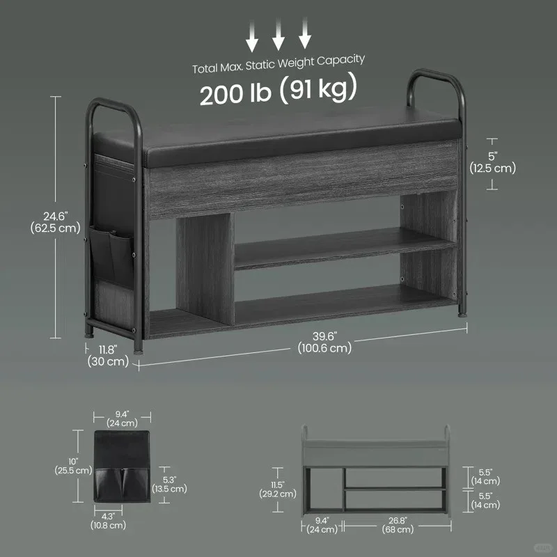 Tidy Up Your Entryway! Get VASAGLE Shoe Storage Bench LSB152W01 image indicator(3)