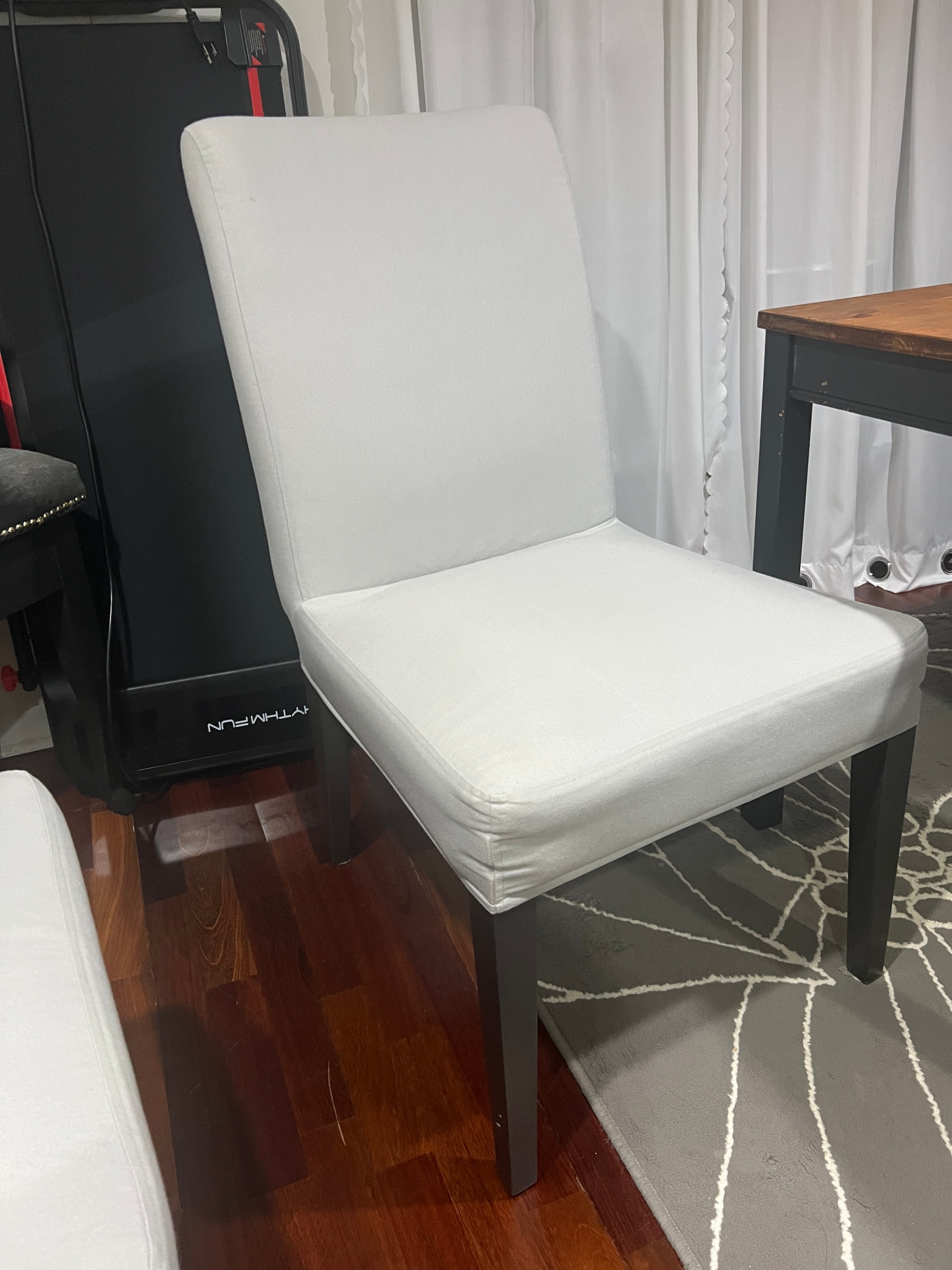 Set of 4 Ikea Henriksdal Dining Chairs with gray chair covers