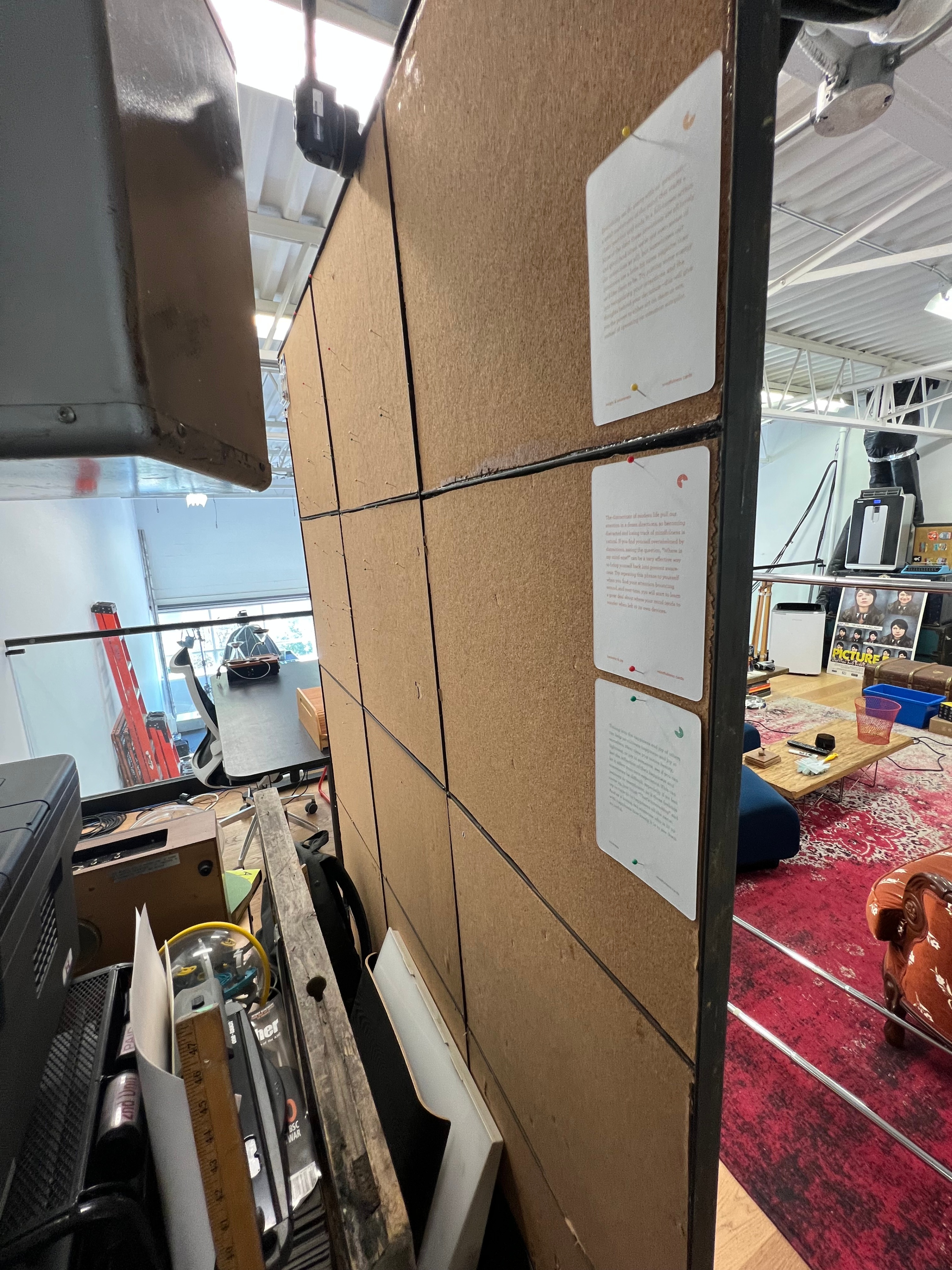 Wall Divider - Converted Factory Window with Mirror/Cork Board - photo 4