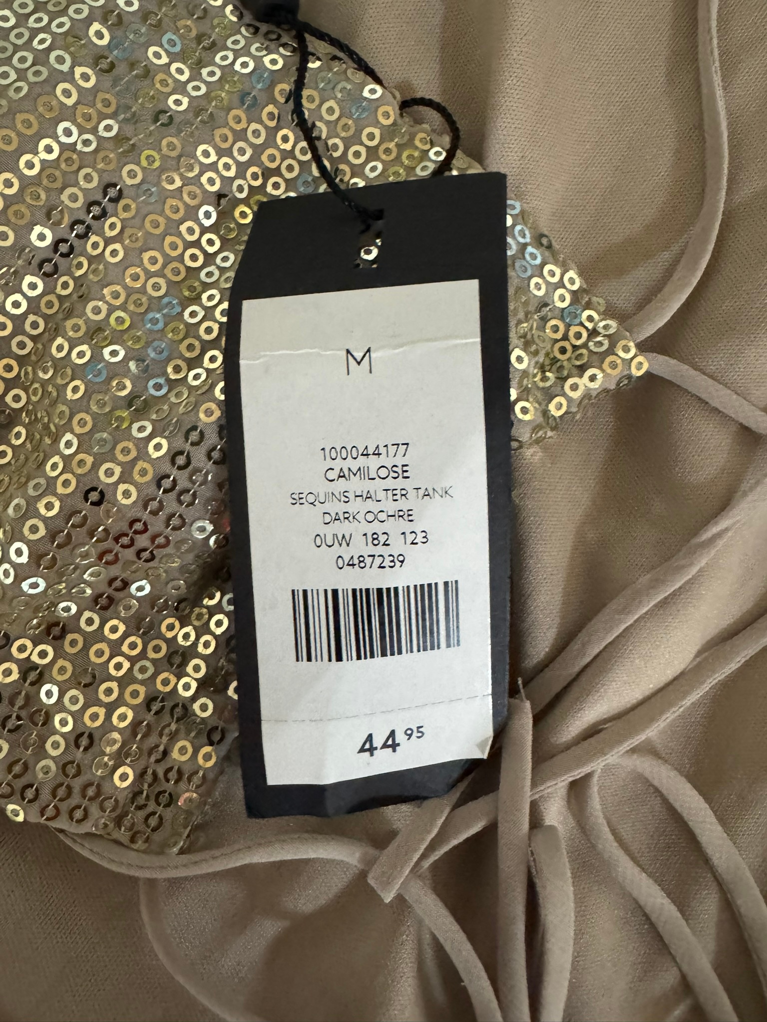 Dynamite Gold Sequin Halter Top - Size Medium - New With Tags - photo 3