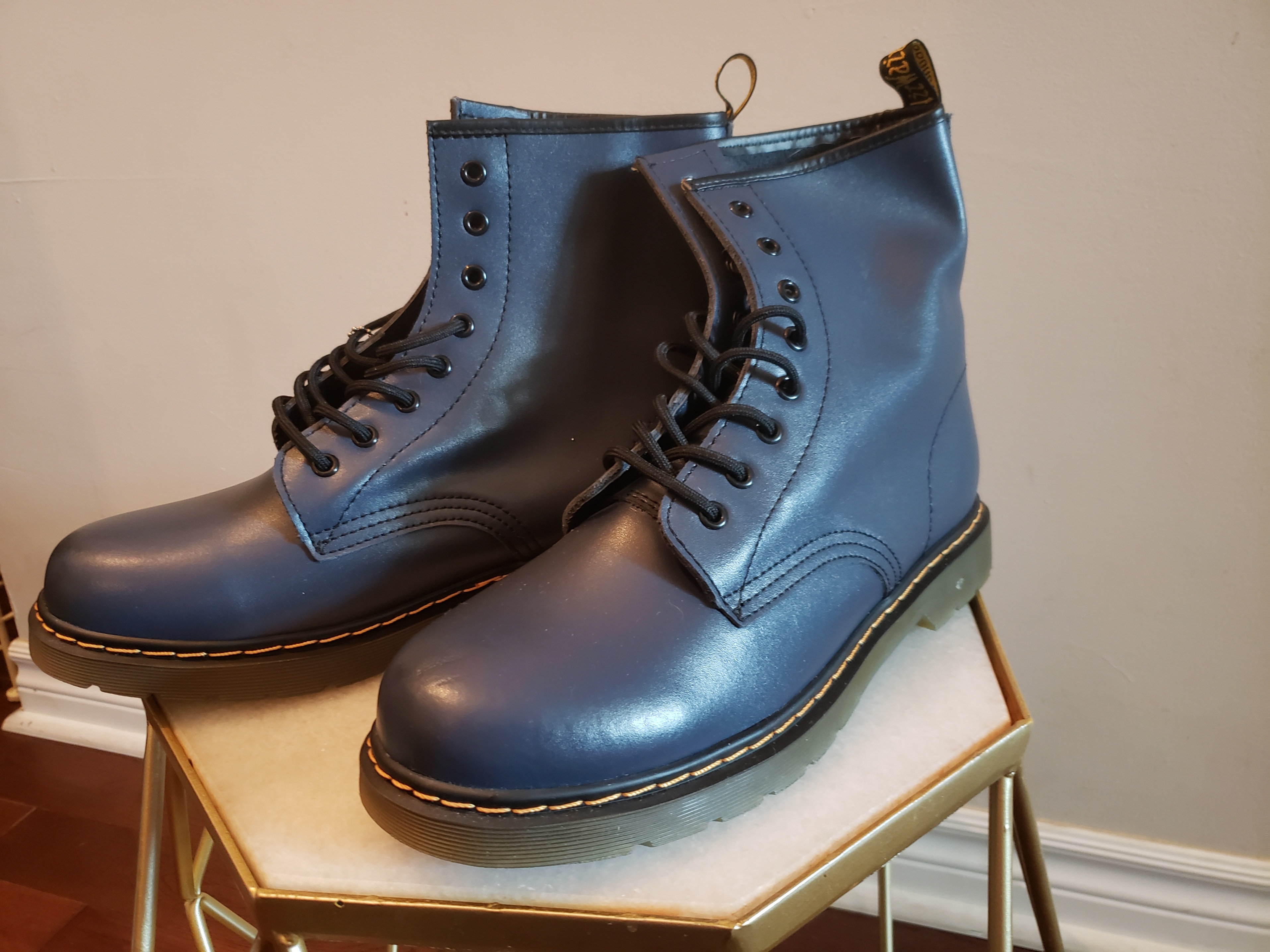 New! Classic Black Lychee Leather, Classic Navy, White boots - photo 2