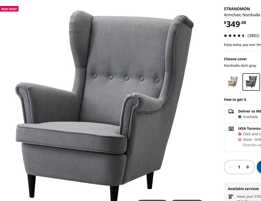 last pickup Aug.20-IKEA-STRANDMON Armchair