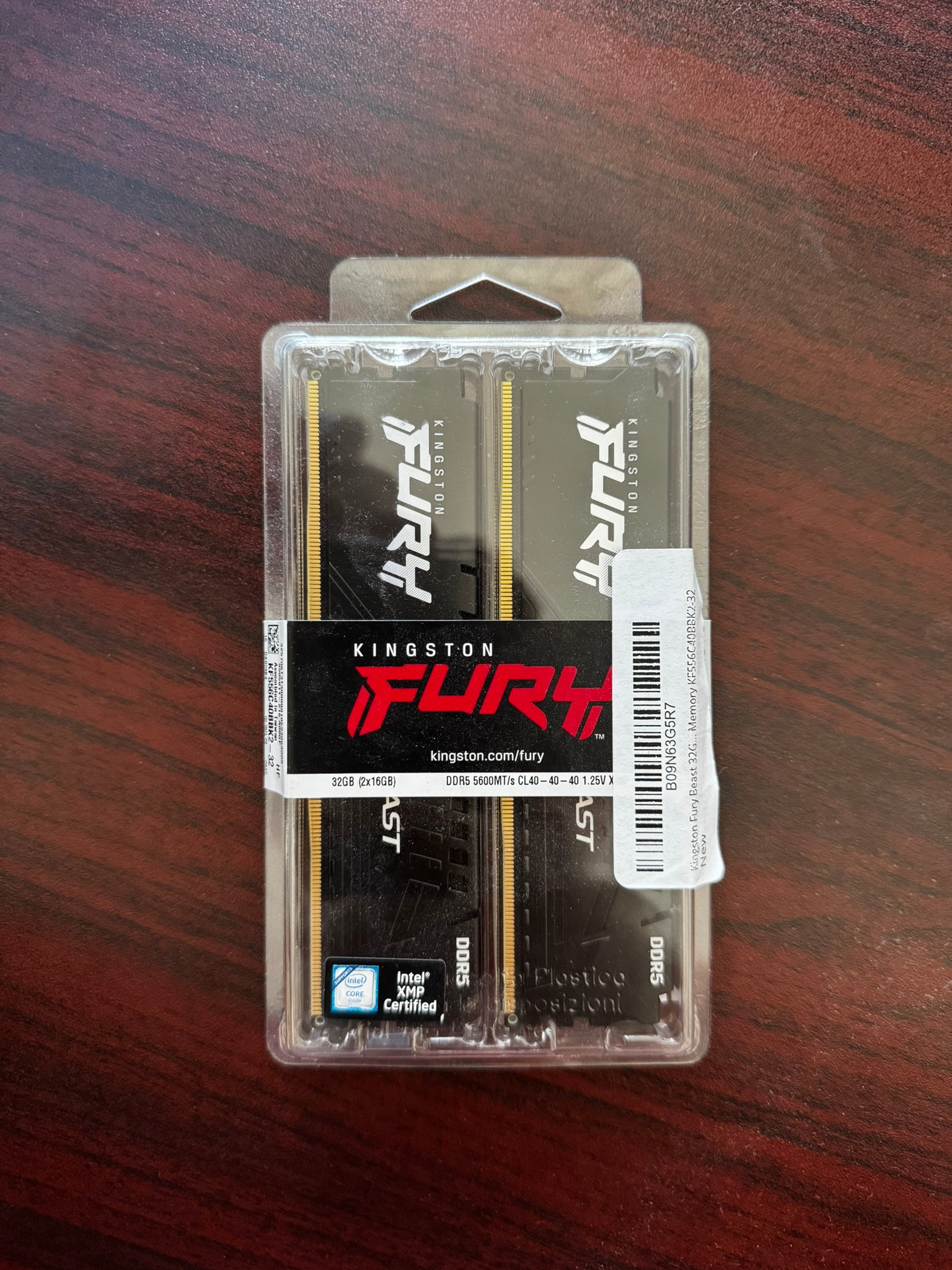 Kingston Fury Beast 32GB (2x16GB) 5600MHz DDR5 CL40 DIMM