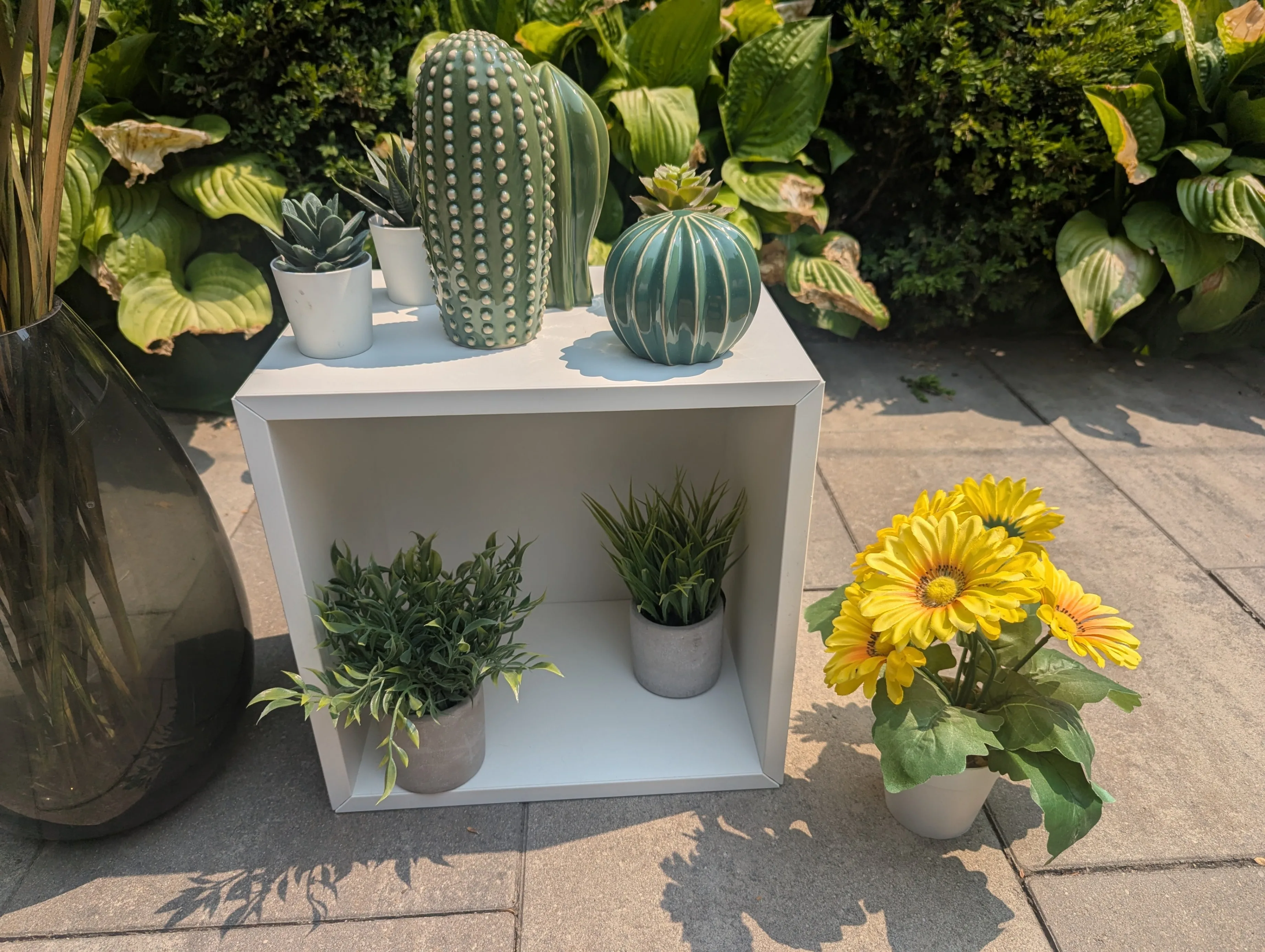 Large Lot of Home Decor Items - Faux Plants + Cube thumbnail