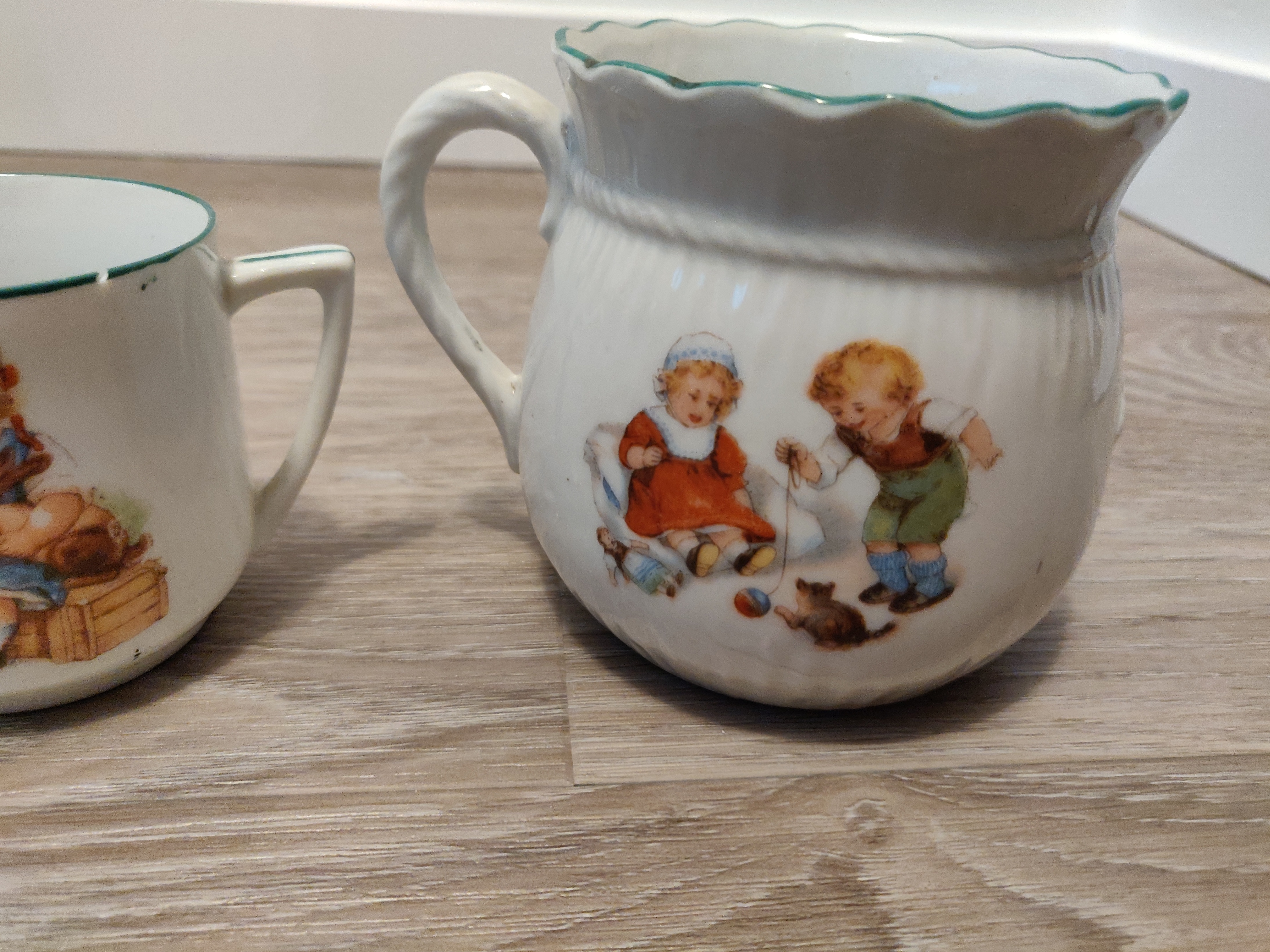 Antique K.ST & T Silesia Germany Tea Set Cups and Creamer - photo 3