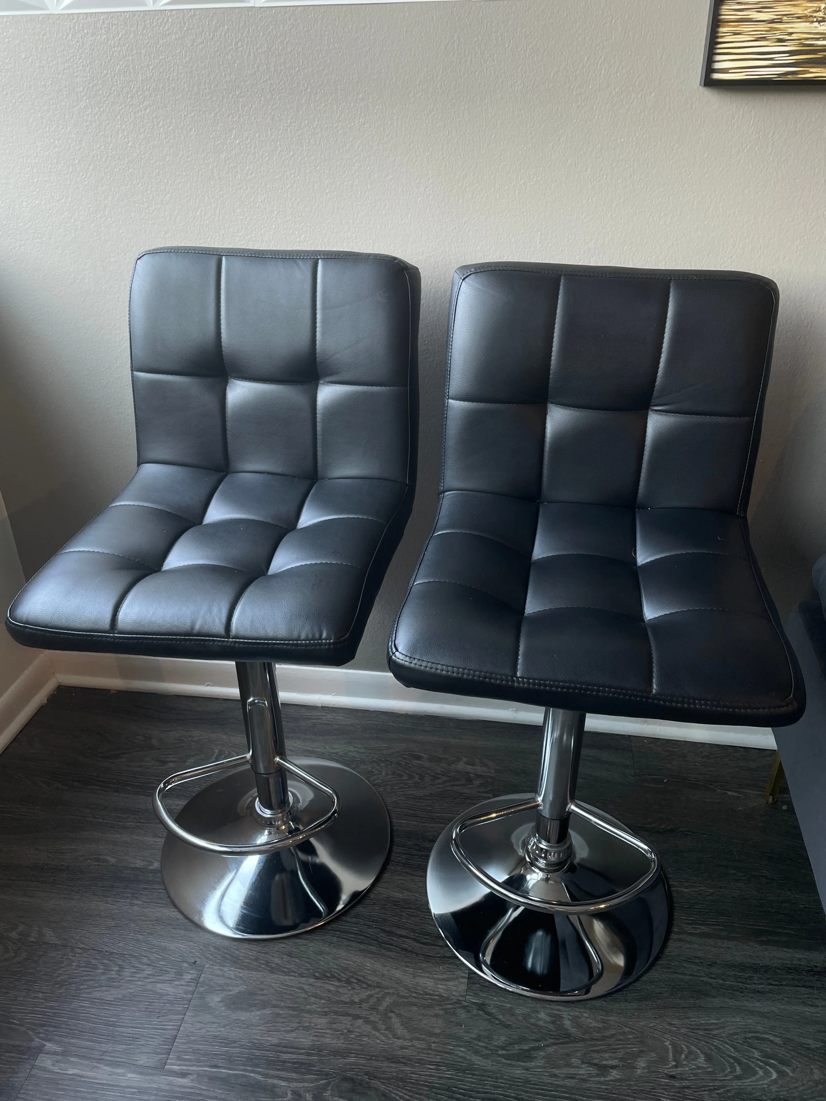 Adjustable PU Leather Counter-Height Swivel Stools (Set of 2) thumbnail