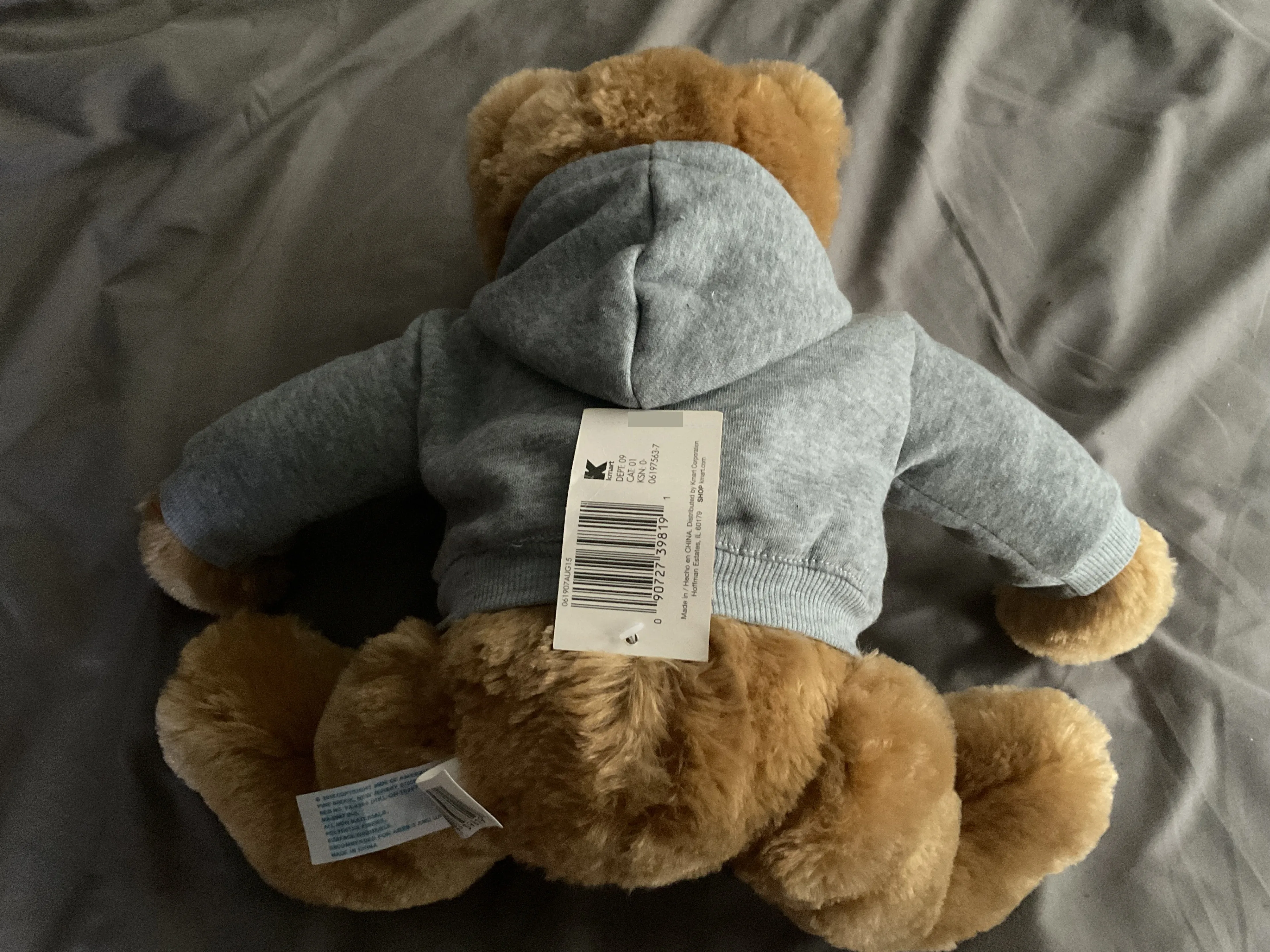 Cozy Light Brown Teddy Bear in Grey "I Love U" Shirt image indicator(3)