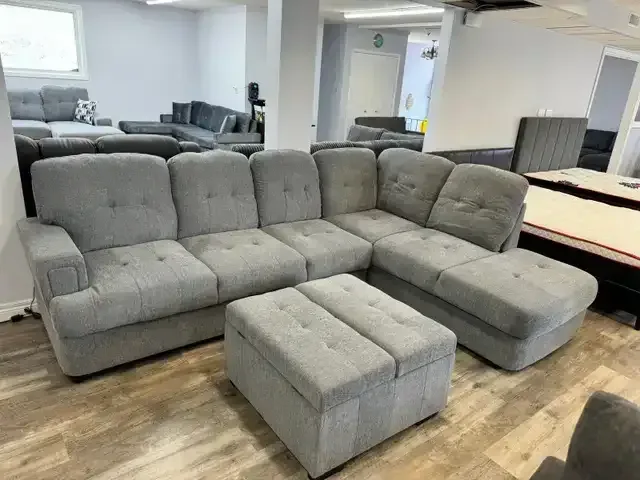 Sale On New Sectional Sofa With Storage Ottoman & USB Feature thumbnail