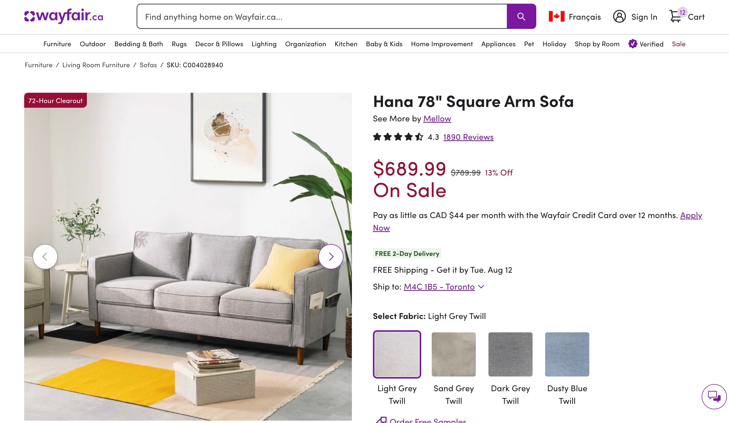 Grey Sofa - Excellent Condition (Toronto) - photo 5