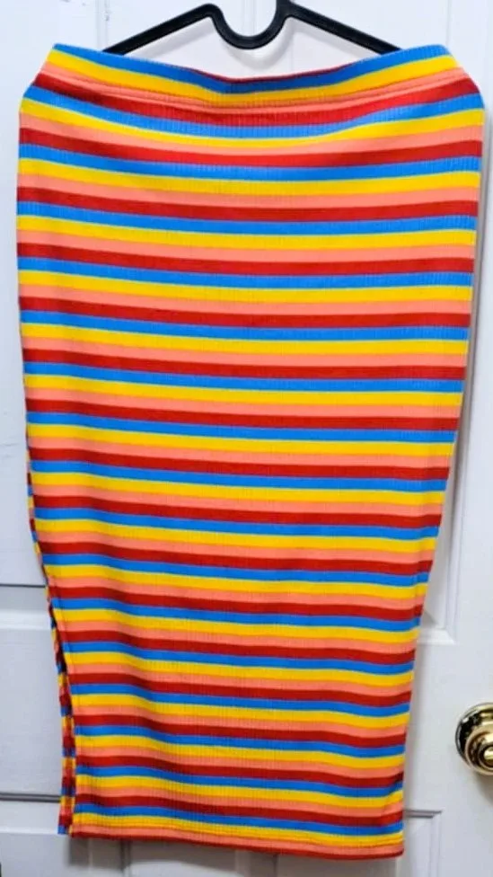 New Set EZ Wear Long-sleeved Top and Waist Midi Side Slit Skirt image indicator(3)