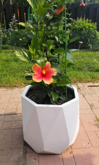 White Geometric Planter 15" - photo 2