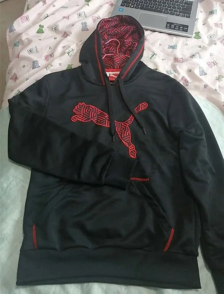 Puma black hoodie thumbnail
