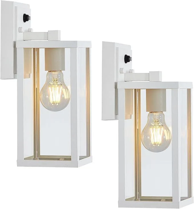 Dusk to Dawn Modern Outdoor Light Fixtures Matte White - 2 Pack thumbnail
