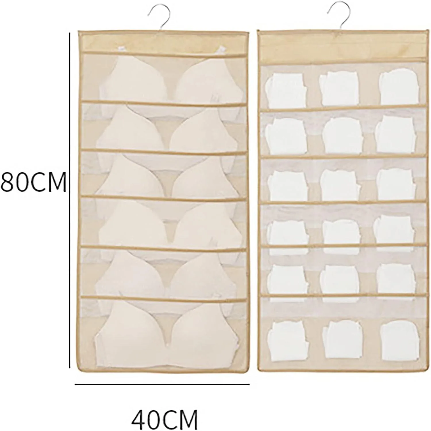 2x Hanging Closet Organizers – 24 Pockets, Double-Sided image indicator(2)