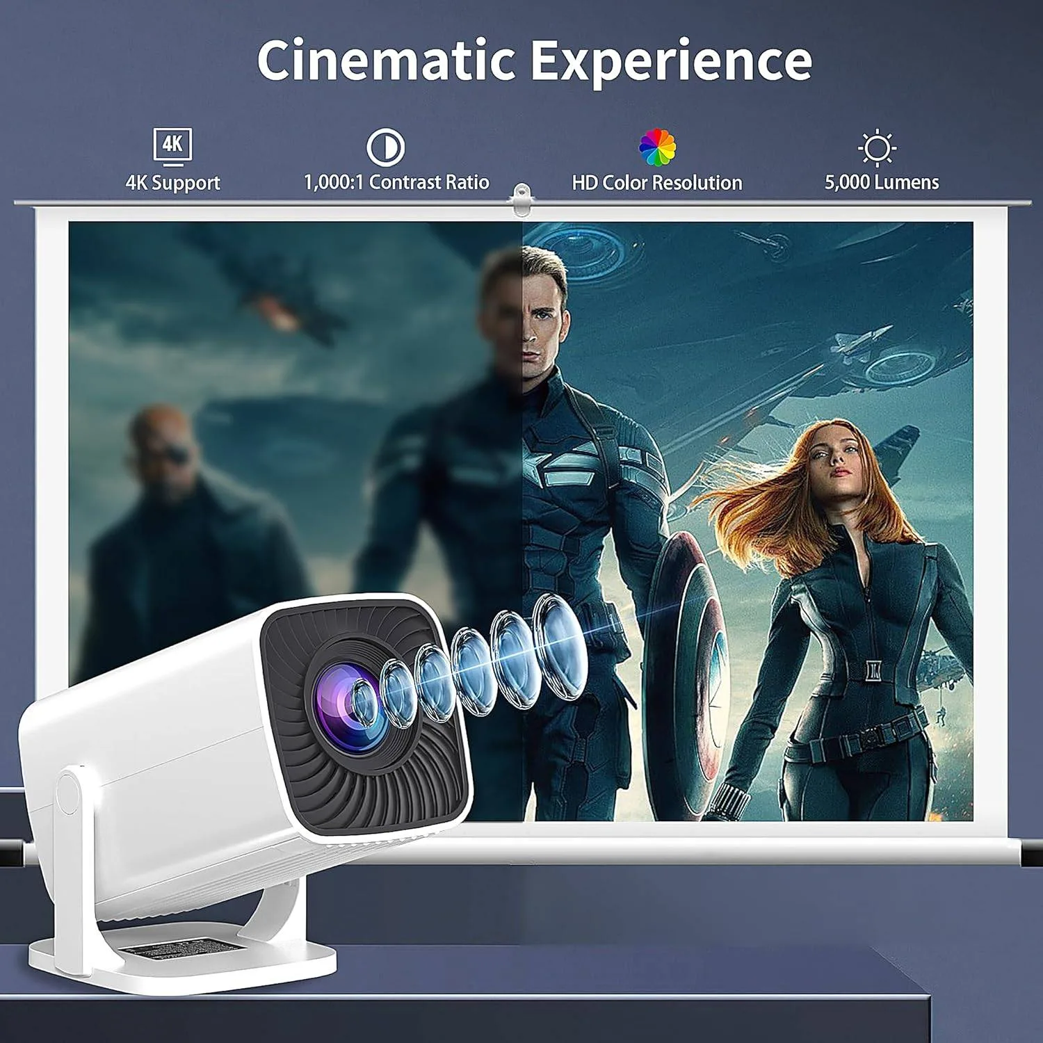 Compact 4K Mini Projector: Portable Cinematic Bliss image indicator(2)