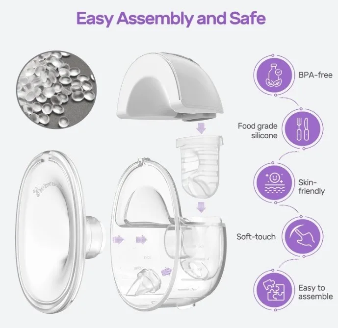 Nuliie wearable Breast Pump S32, Electric 2 Modes 9 Levels image indicator(4)