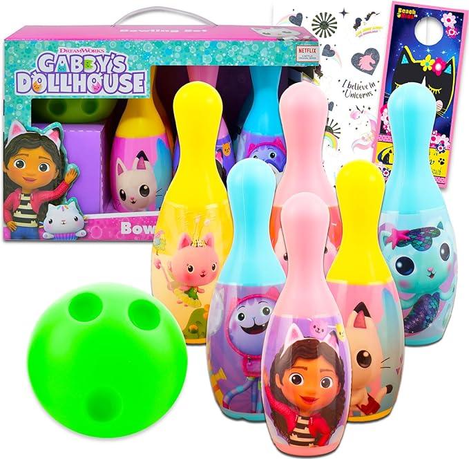 Gabby's Dollhouse Bowling Set, 6 Pins and 1 Ball, Ages 2+