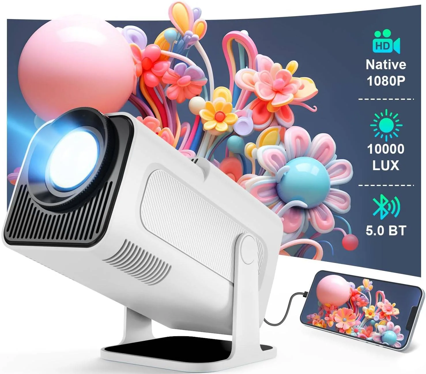 Magcubic HY320 Mini Projector: 1080P, 4K, WiFi 6, Bluetooth thumbnail