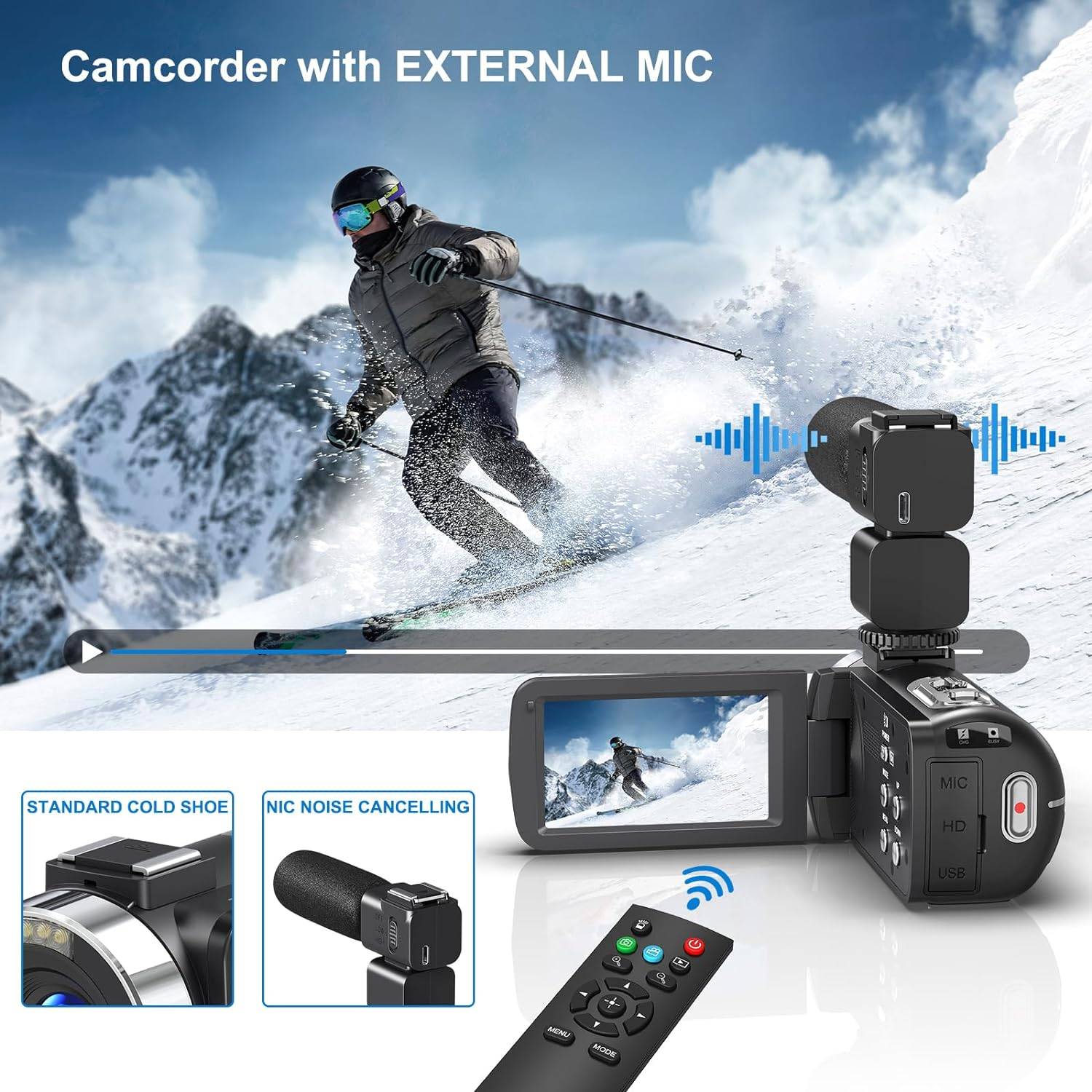 8K 64MP Camcorder: 18X Zoom Vlogging Camera for YouTube - photo 3