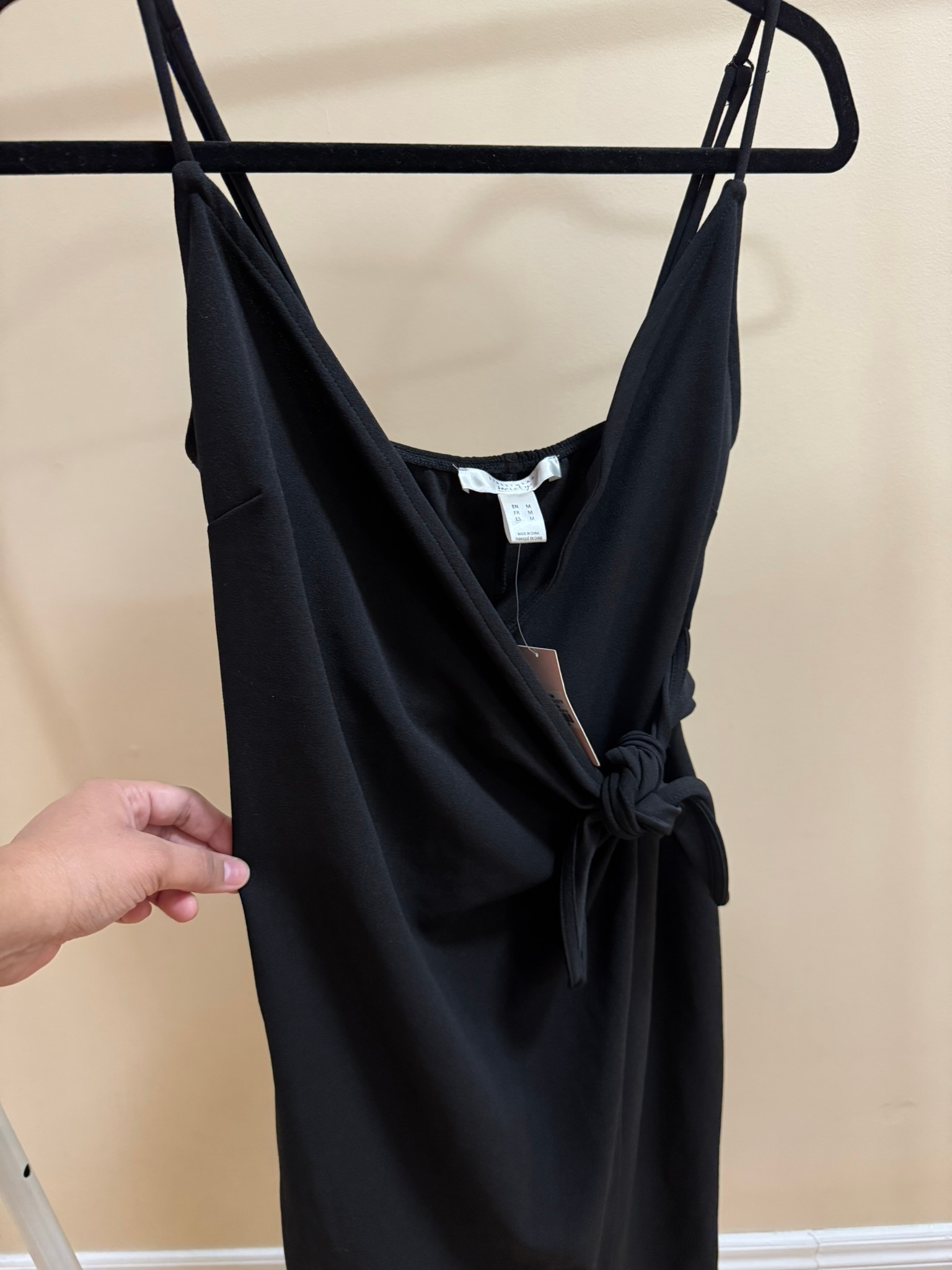 Black Midi Wrap Dress - Size M - New with Tags - photo 4