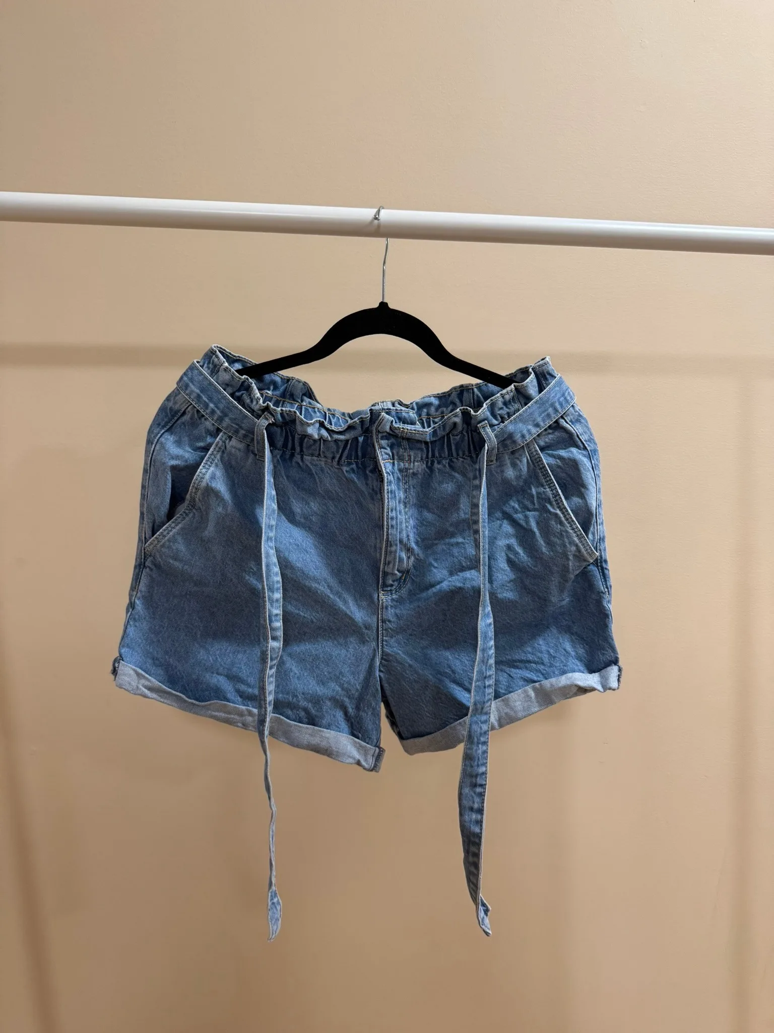 Garage Denim Paperbag Waist Shorts - Size 28 thumbnail