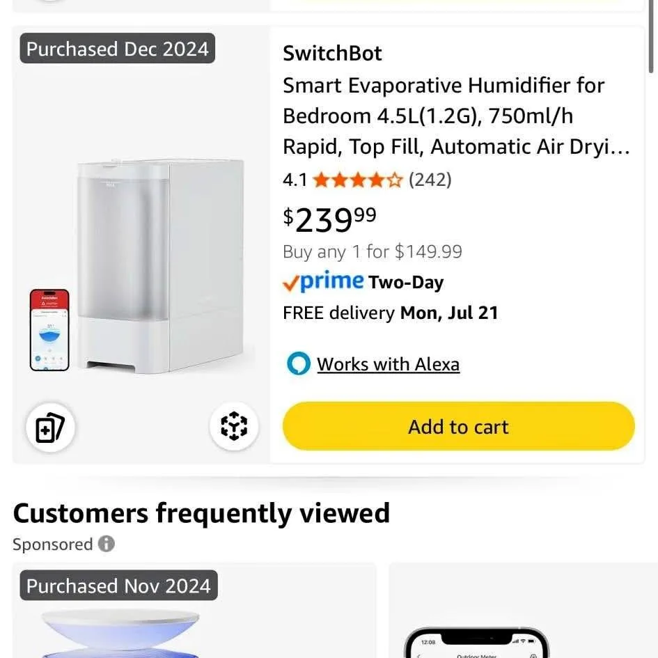 Switchbot Humidifier. Like new + filter! thumbnail