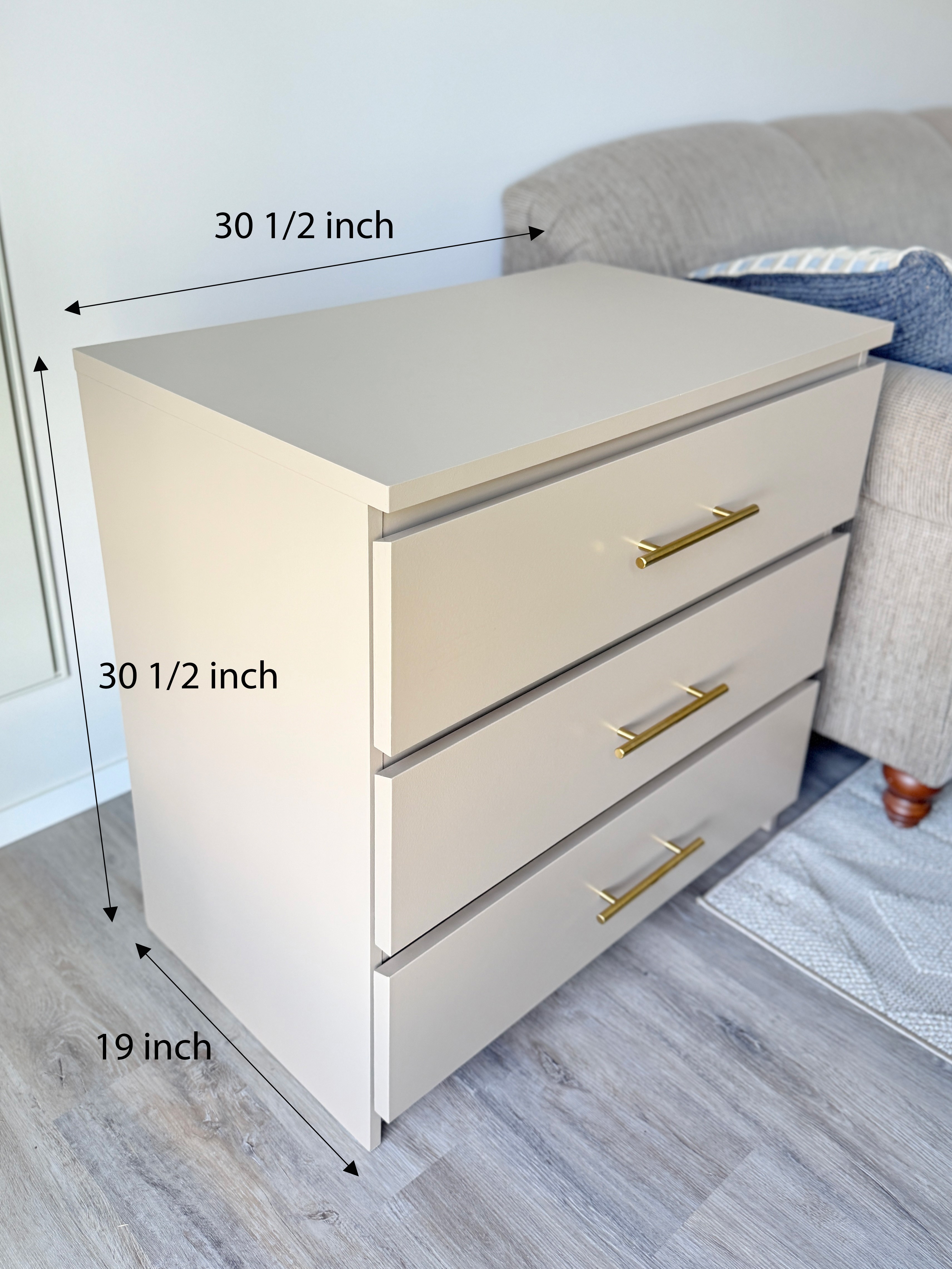 Remade Beige Dresser with Golden handles - photo 2