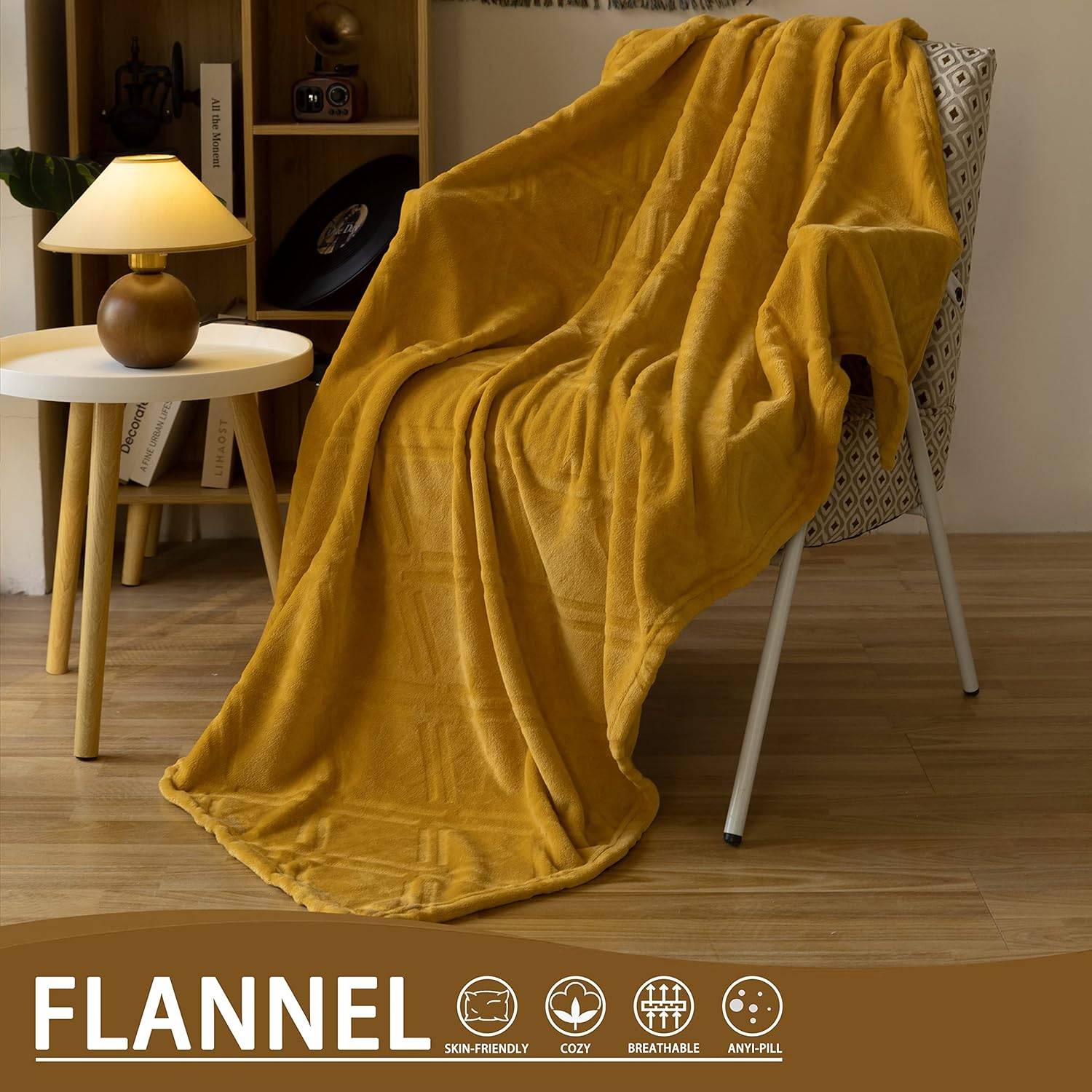 Soft flannel throw blanket
