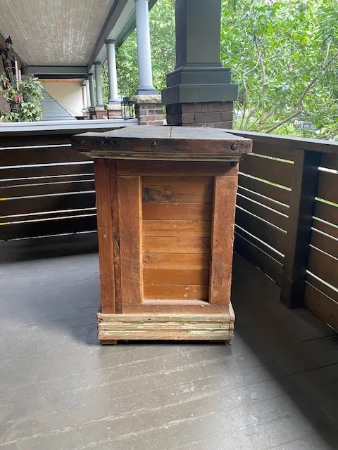 Rustic Farmhouse Wooden Bar / Counter with Open Back Storage image indicator(2)