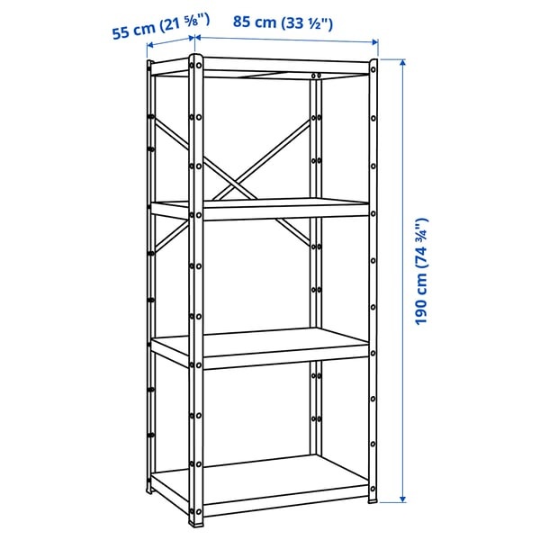 4-Shelf Metal Open Shelf Unit - photo 2