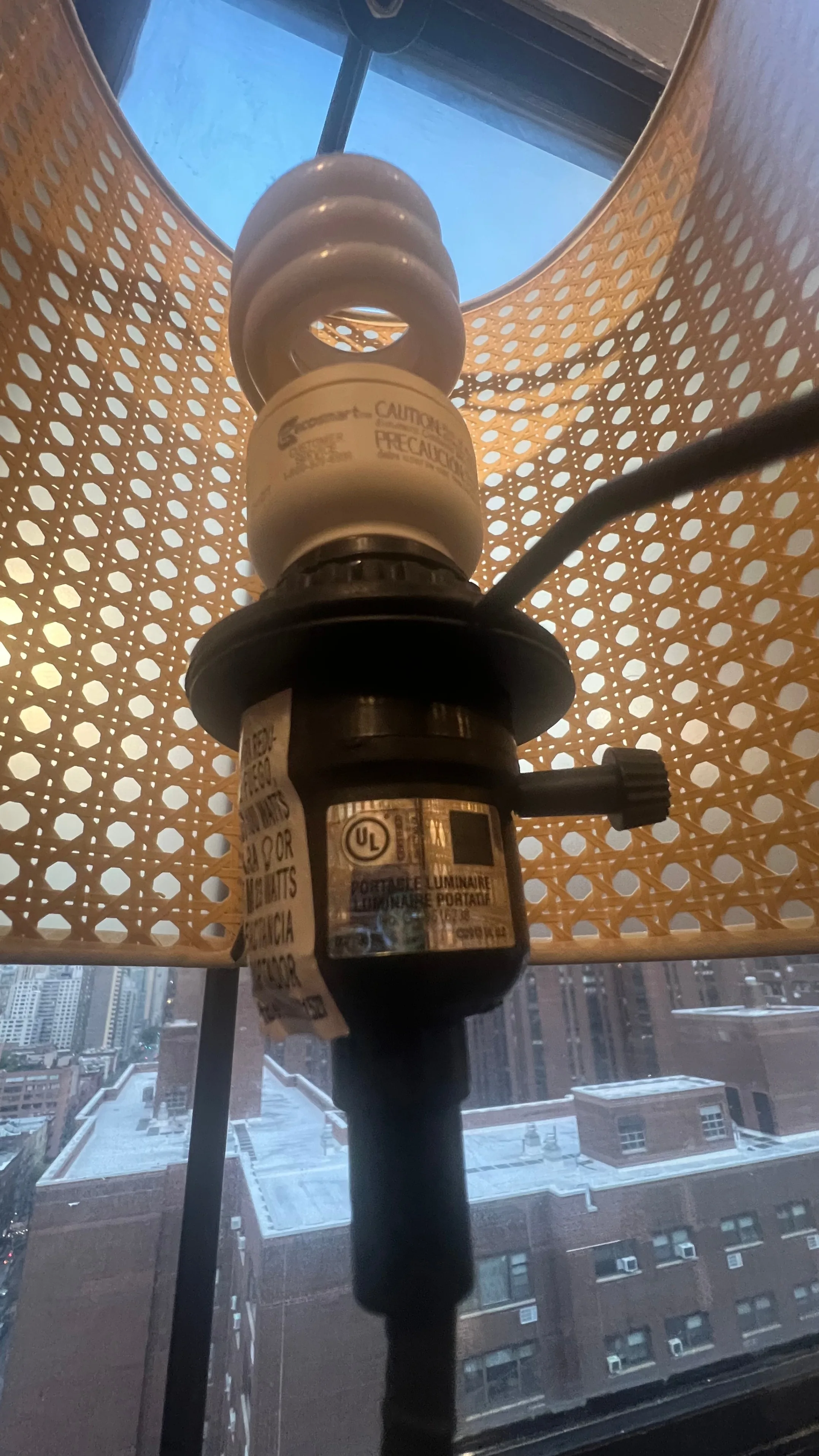 HomeRoots Tall Fashionable Cane Shade Table Lantern Lamp image indicator(4)