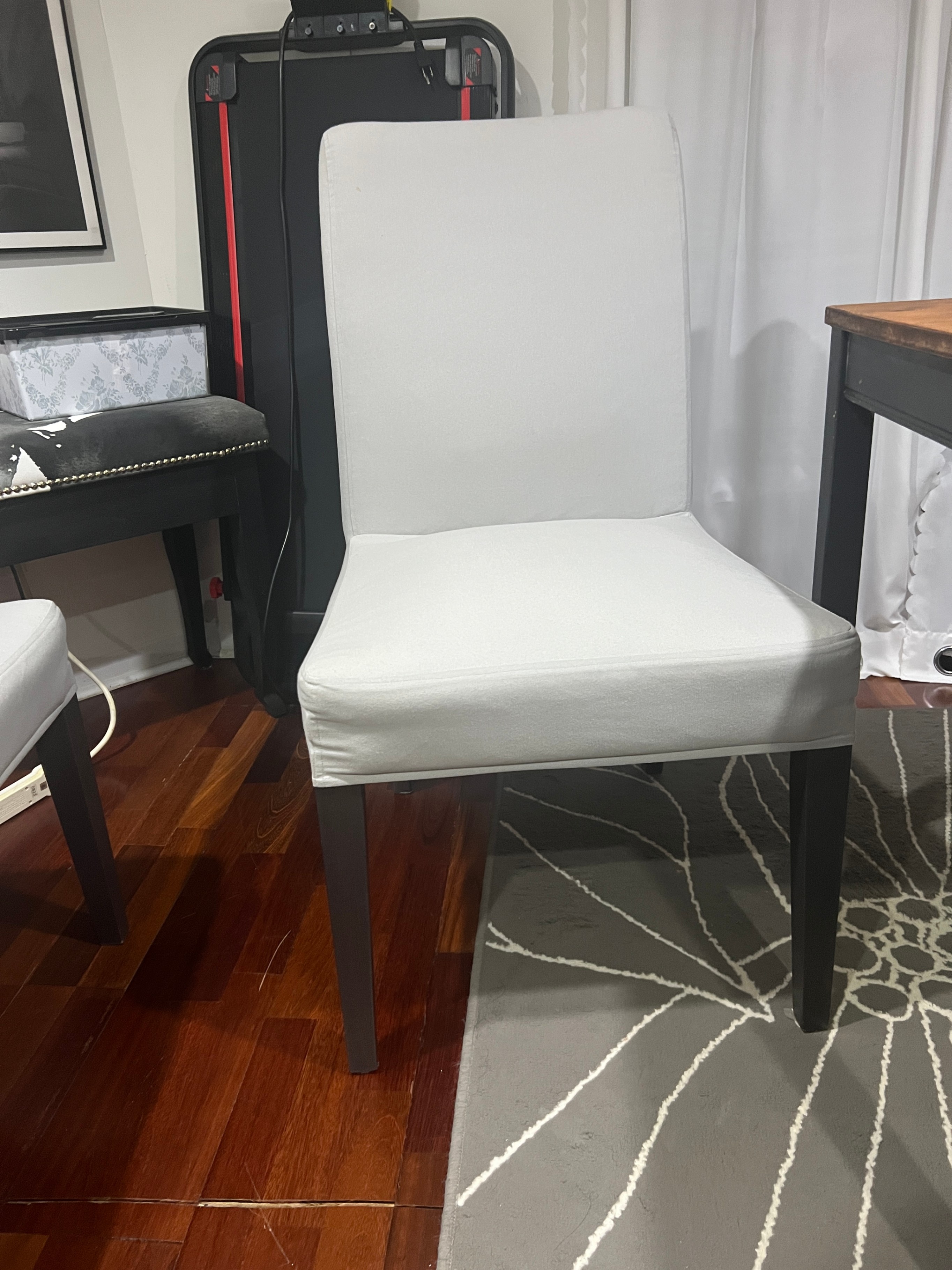 Set of 4 Ikea Henriksdal Dining Chairs with gray chair covers - photo 3