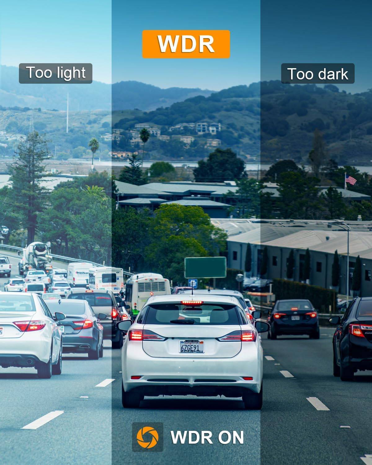 FHD 1080P Dash Cam with 176° Angle, Night Vision & 64GB Card - photo 4