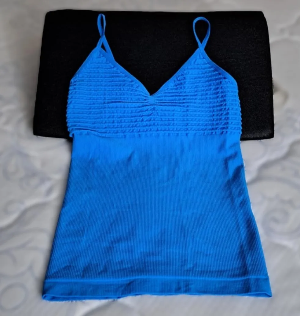 Lot of 2 New Blue and Brown Women Tank Tops Shaper image indicator(2)