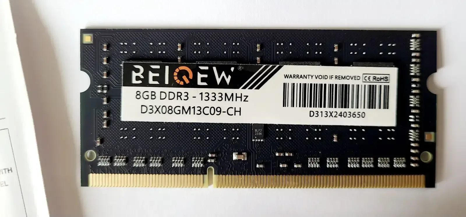 Laptop RAM for upgrade: DDR3 1333MHz PC3-10600 1.35V 8GB (x1pc) thumbnail